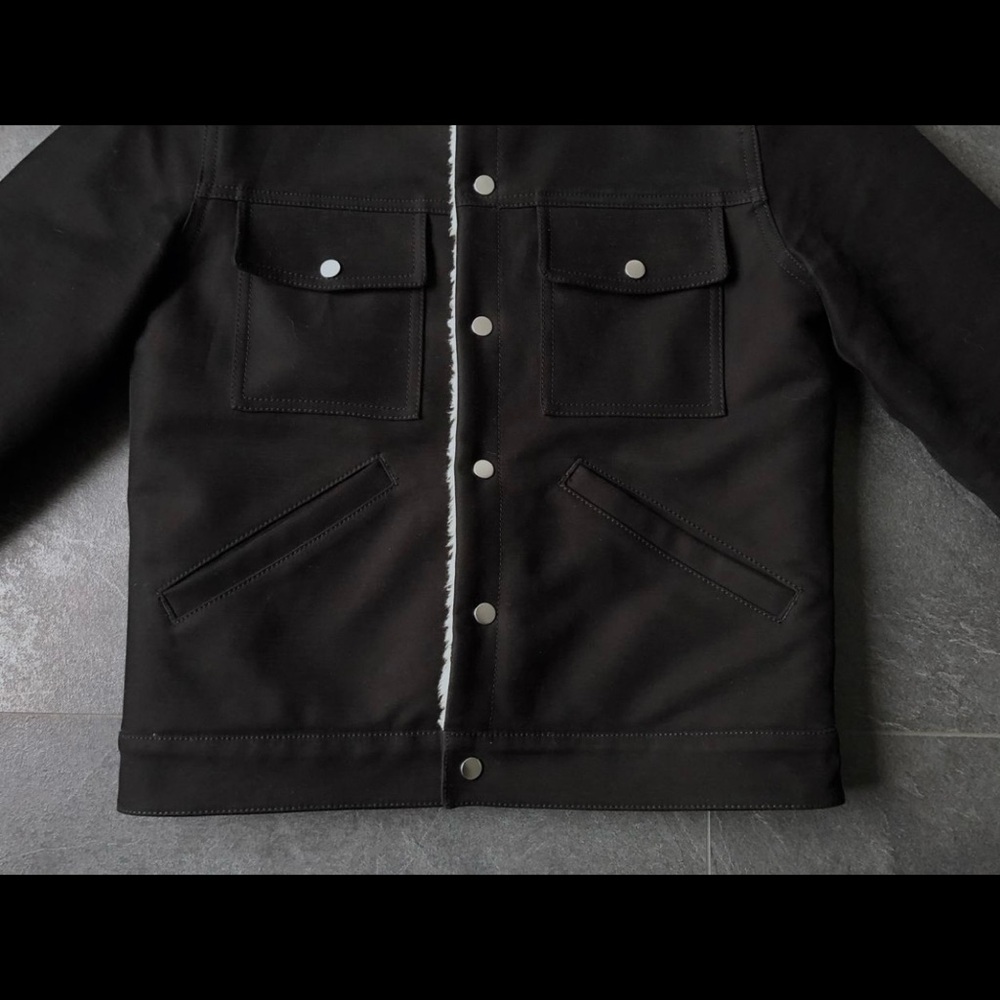 Sandro Black Shearling Jacket Size Small - image 3